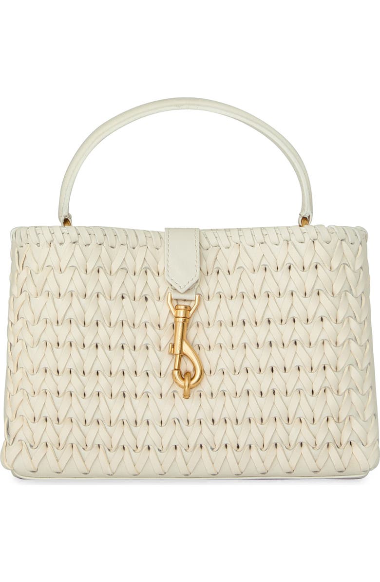 Rebecca Minkoff Megan Woven Top Handle Handbag, Main, color, Porcelain