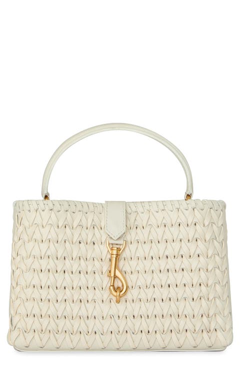 Megan Woven Top Handle Handbag