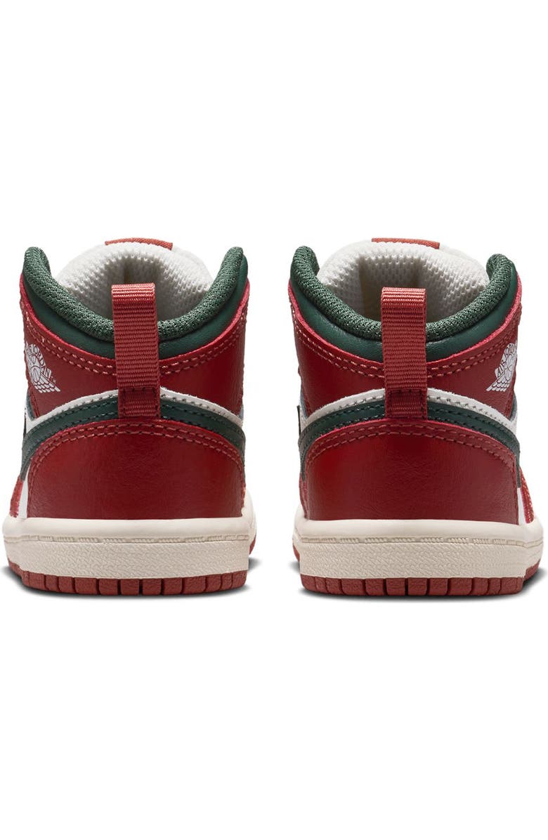Nike Kids' Air Jordan 1 Mid Sneaker, Alternate, color, Sail/ Green/ Pure Platinum