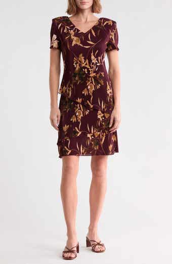Tiered Plissé Short Sleeve Dress