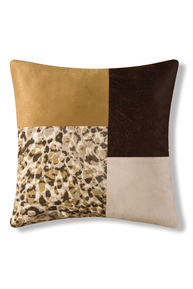 Sabi Sands Pieced Throw Pillow, 16" x 16", Main, color, Brown