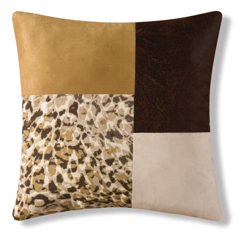 Sabi Sands Pieced Throw Pillow, 16" x 16"