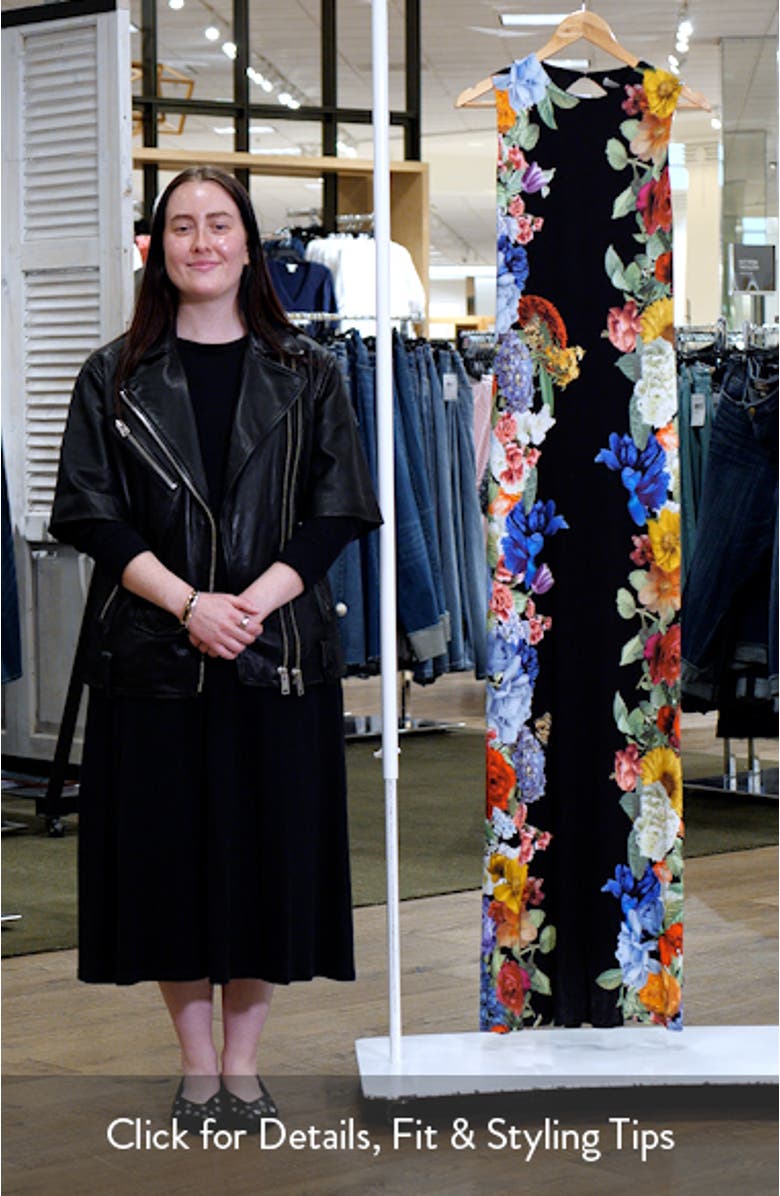 Delora Placed Floral Open Back Maxi Dress, sales video thumbnail