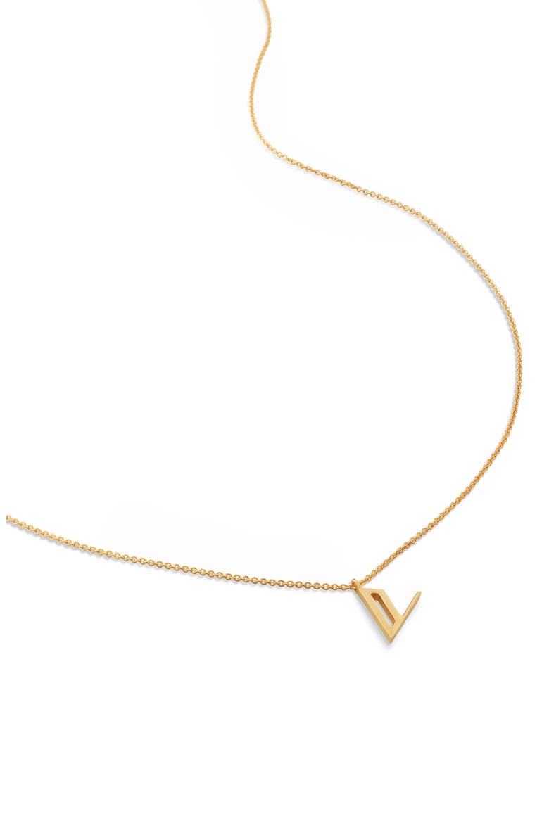 Initial Pendant Necklace, Main, color, 18CT GOLD VERMEIL/ SS- V