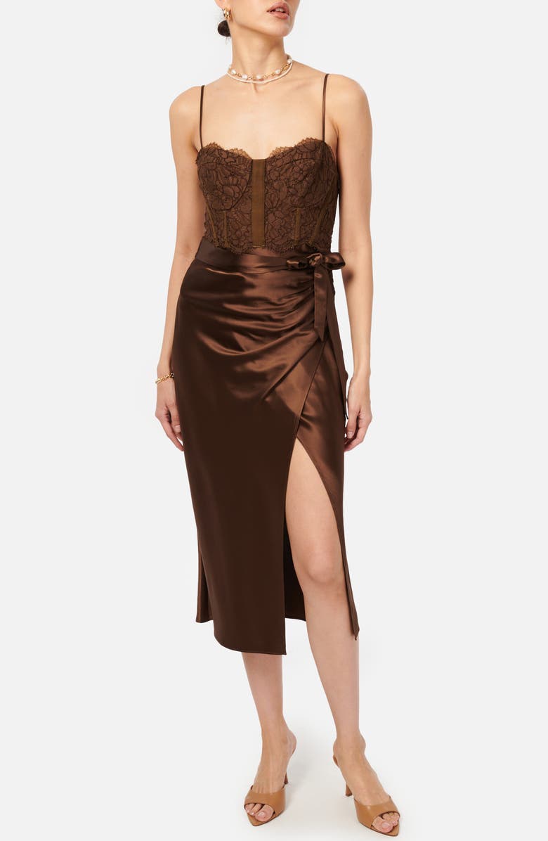 CAMI NYC Tricia Lace & Satin Slipdress, Main, color, Chicory