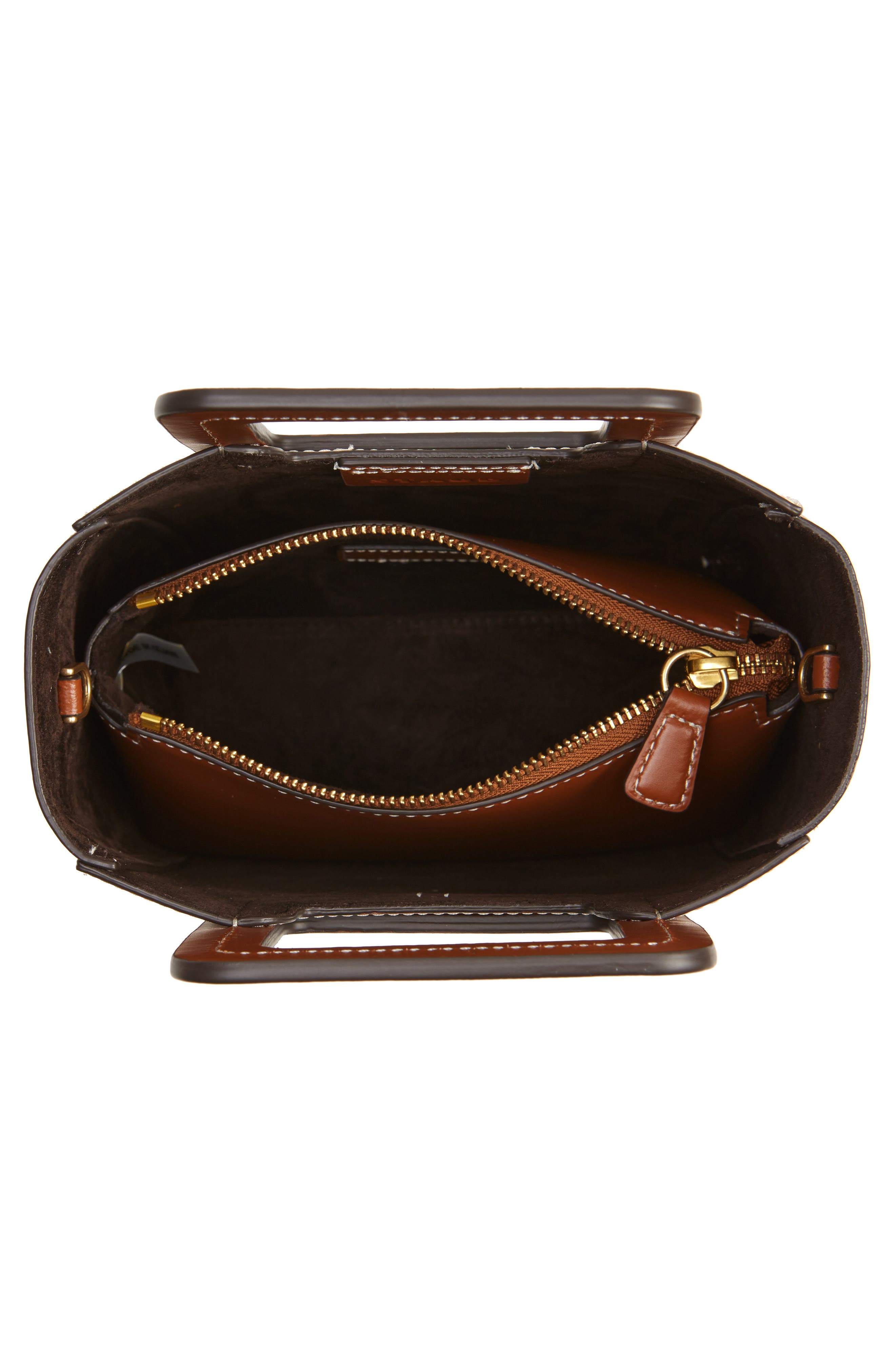 STAUD Mini Shirley Leather Satchel, Alternate, color, Tan