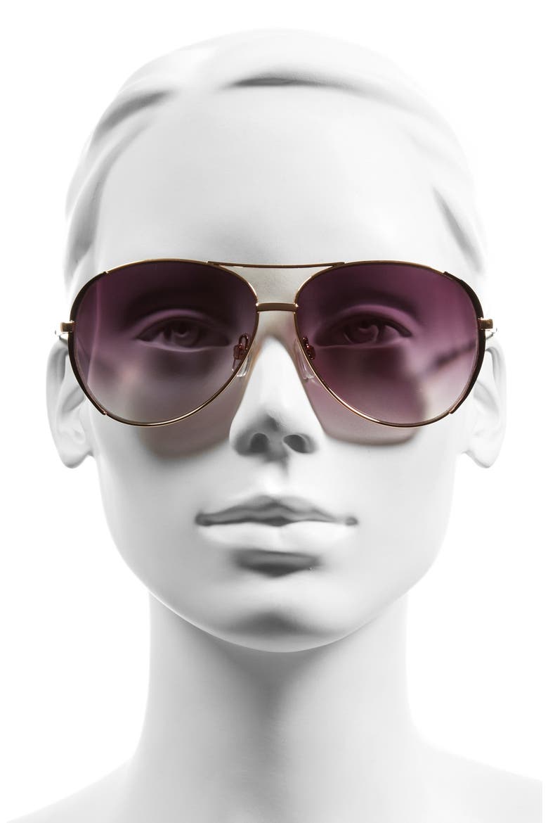 'Sideline' 61mm Aviator Sunglasses, Alternate, color, GOLD/ BLACK