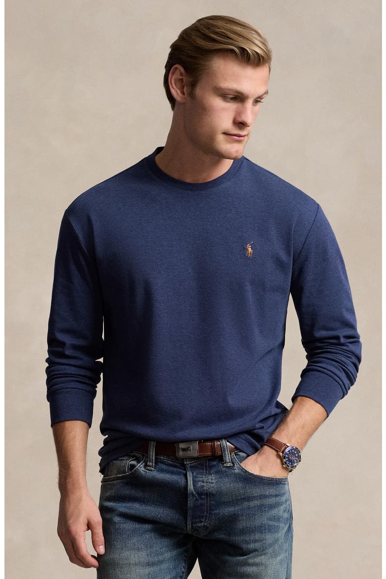 Classic Fit Long Sleeve Cotton T-Shirt, Alternate, color, REFINED NAVY