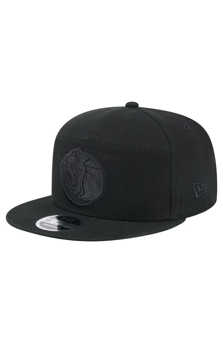 New Era Men's New Era Black Dallas Mavericks Adventure Canvas Split Panel 9FIFTY Snapback Hat, Main, color, Black