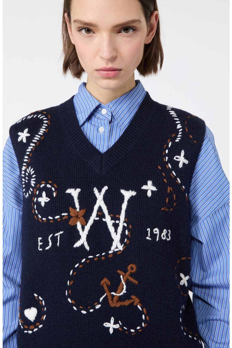Cacao Virgin Wool Sweater Vest, Alternate, color, ULTRAMARINE