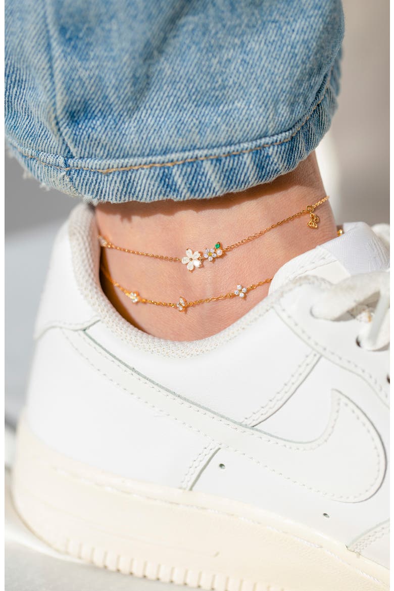 Butterfly Meadow Anklet, Alternate, color, GOLD