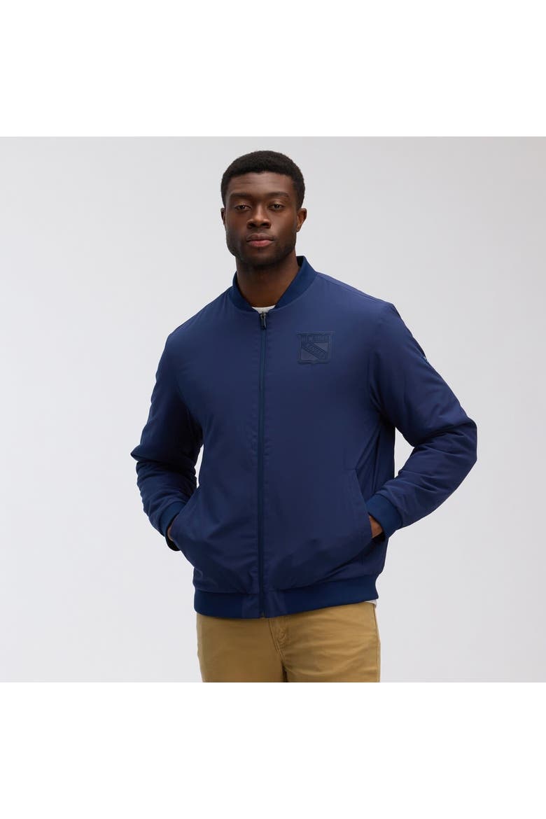 Men's Fanatics Navy New York Rangers Authentic Pro Road Lightweight Full-Zip Bomber Jacket, Main, color, Navy