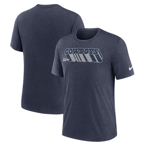 Men's Nike Heather Navy Dallas Cowboys Long Pass Tri-Blend T-Shirt