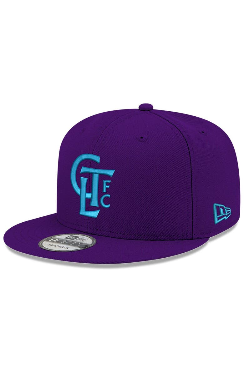 New Era Men's New Era Purple Charlotte FC Jersey Hook 9FIFTY Snapback Hat, Alternate, color,