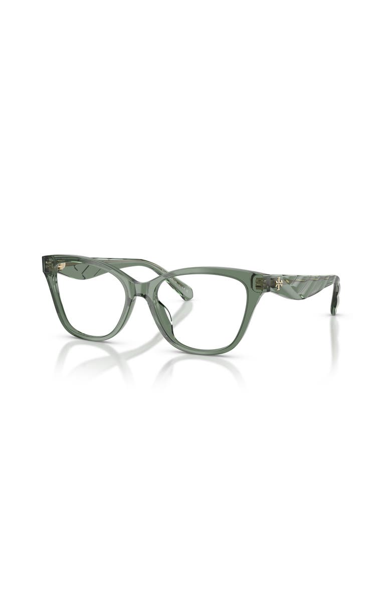 Tory Burch 53mm Cat Eye optical glasses, Main, color, Green