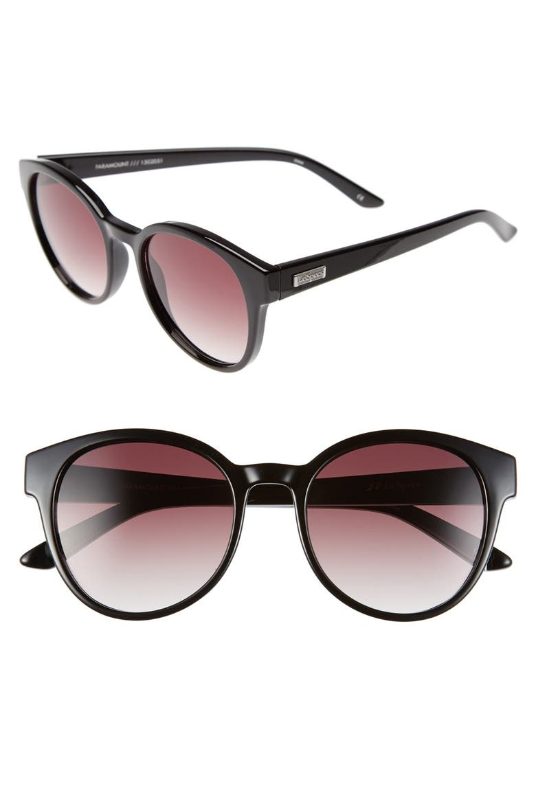 'Paramount' 53mm Sunglasses, Main, color, SHINY BLACK