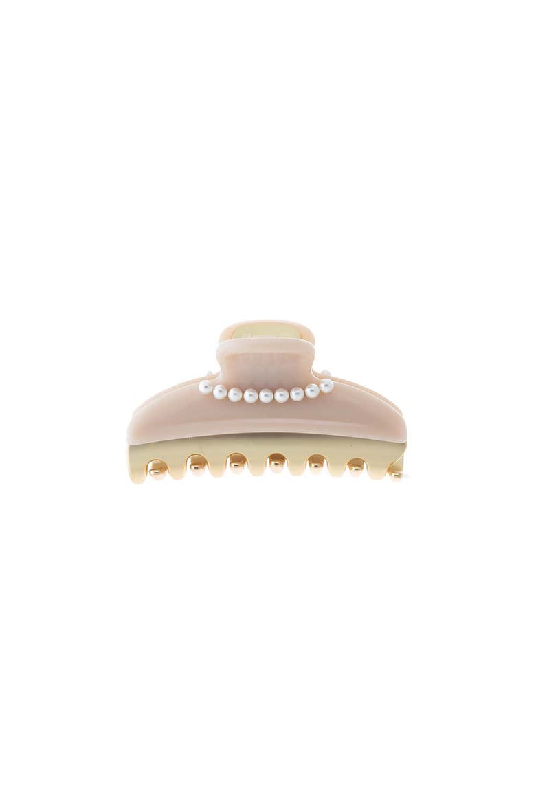 Pearl Accented Two Tone Claw Clip, Main, color, Pink