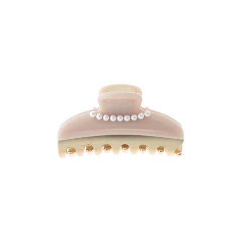 Pearl Accented Two Tone Claw Clip