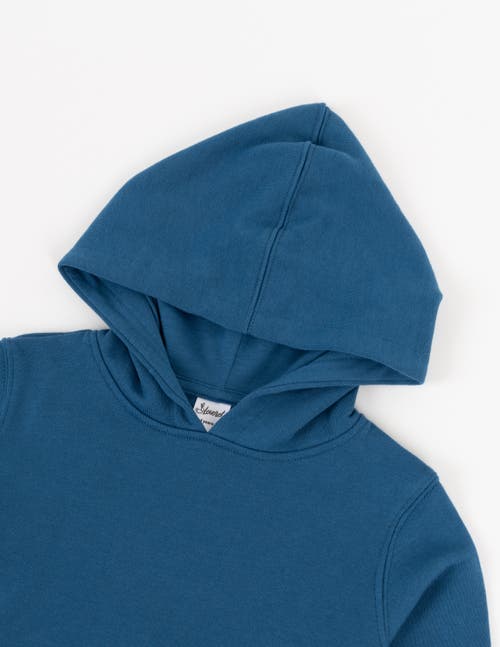 Leveret Kids Pullover Hoodie, Cotton Blend, Kangaroo Pocket, Solid Colors In Blue