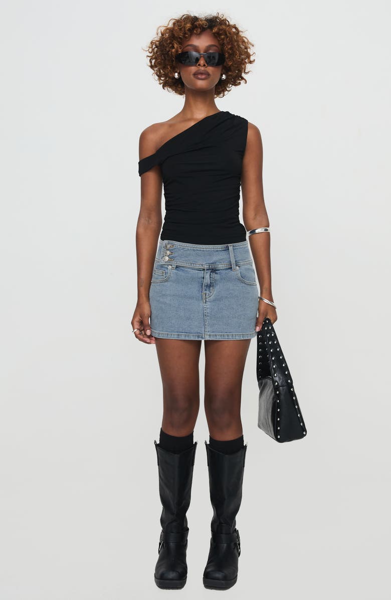 Princess Polly Brinkman Denim Miniskirt, Alternate, color, 