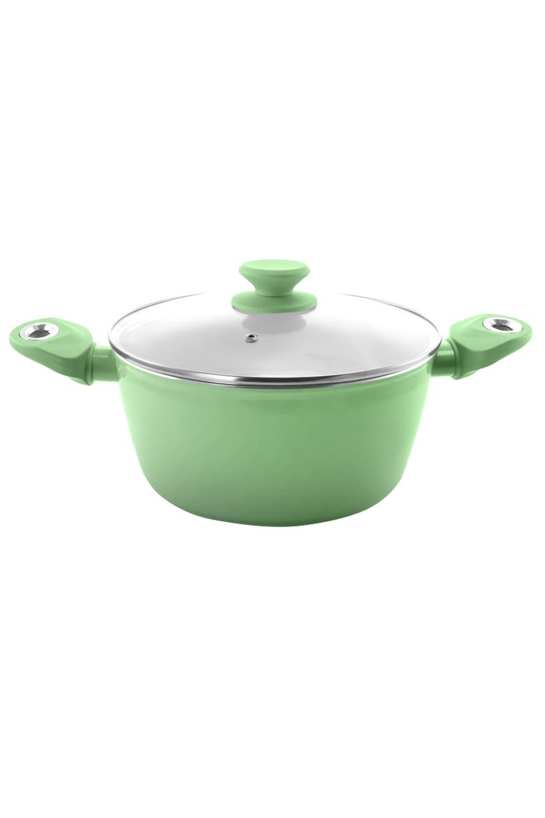 Plaza Cafe 7 Piece Essential Core Aluminum Cookware Set, Alternate, color, Green