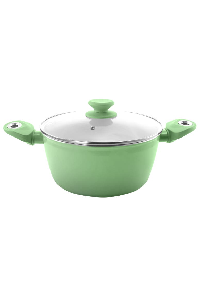 Gibson Home Plaza Cafe 7 Piece Essential Core Aluminum Cookware Set, Alternate, color, Green