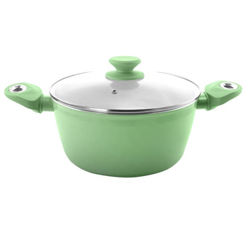 Gibson Home Plaza Cafe 7 Piece Essential Core Aluminum Cookware Set In Mint In Green