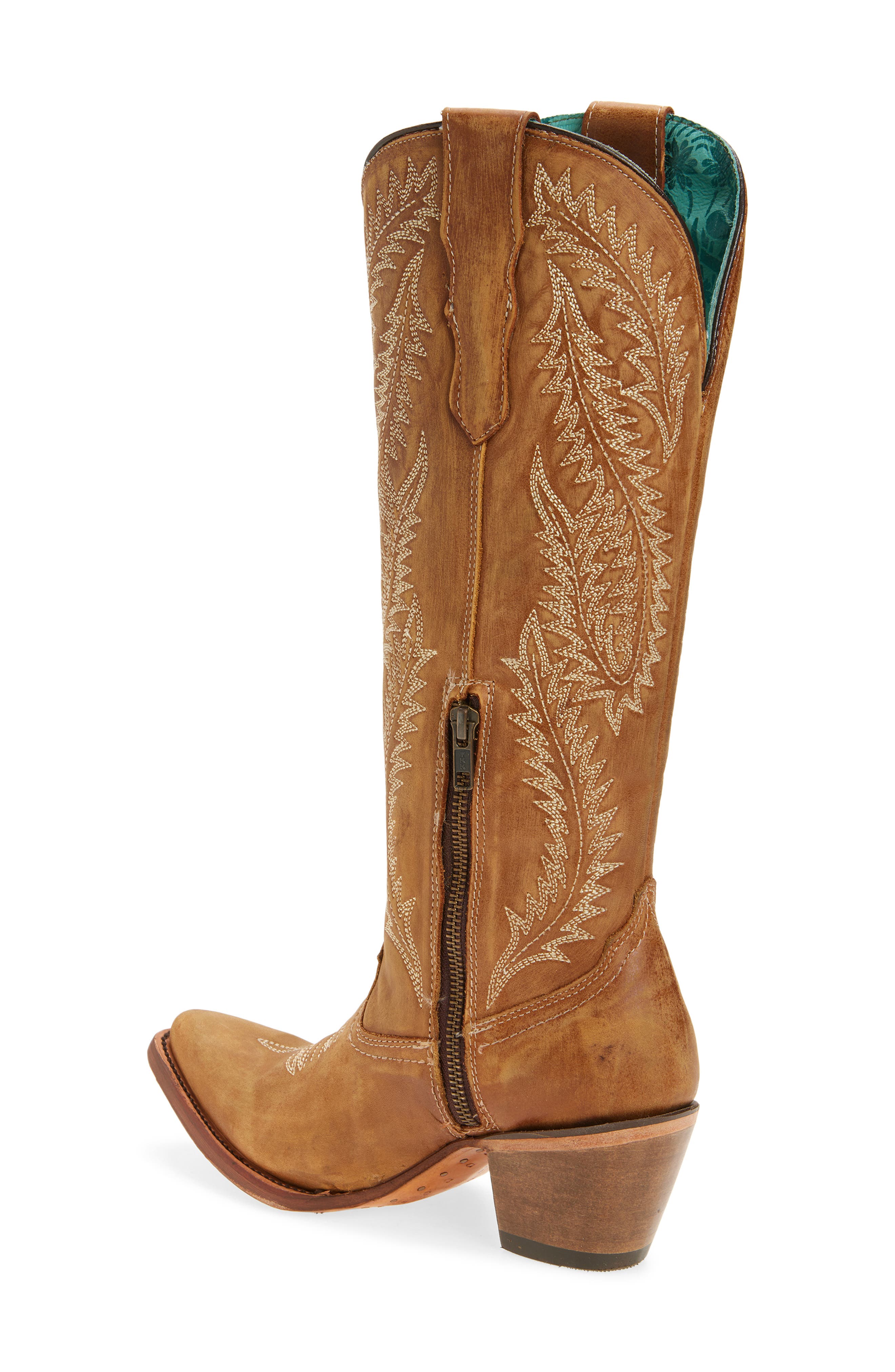 CORRAL Embroidered Knee High Western Boot, Alternate, color, Golden