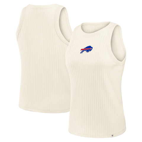 Women's Fanatics Cream Buffalo Bills Star Play Tri-Blend Ribbed Tank Top