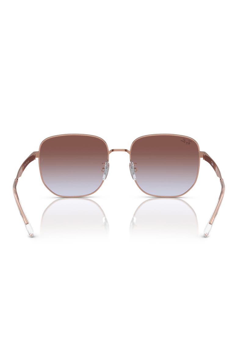 57mm Gradient Irregular Sunglasses, Alternate, color, ROSE GOLD / LIGHT BLUE VIOLET