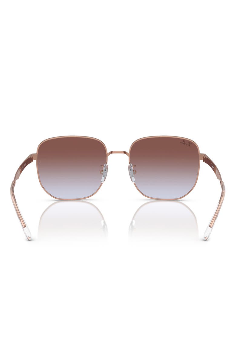 Ray-Ban 57mm Gradient Irregular Sunglasses, Alternate, color, Rose Gold / Light Blue Violet