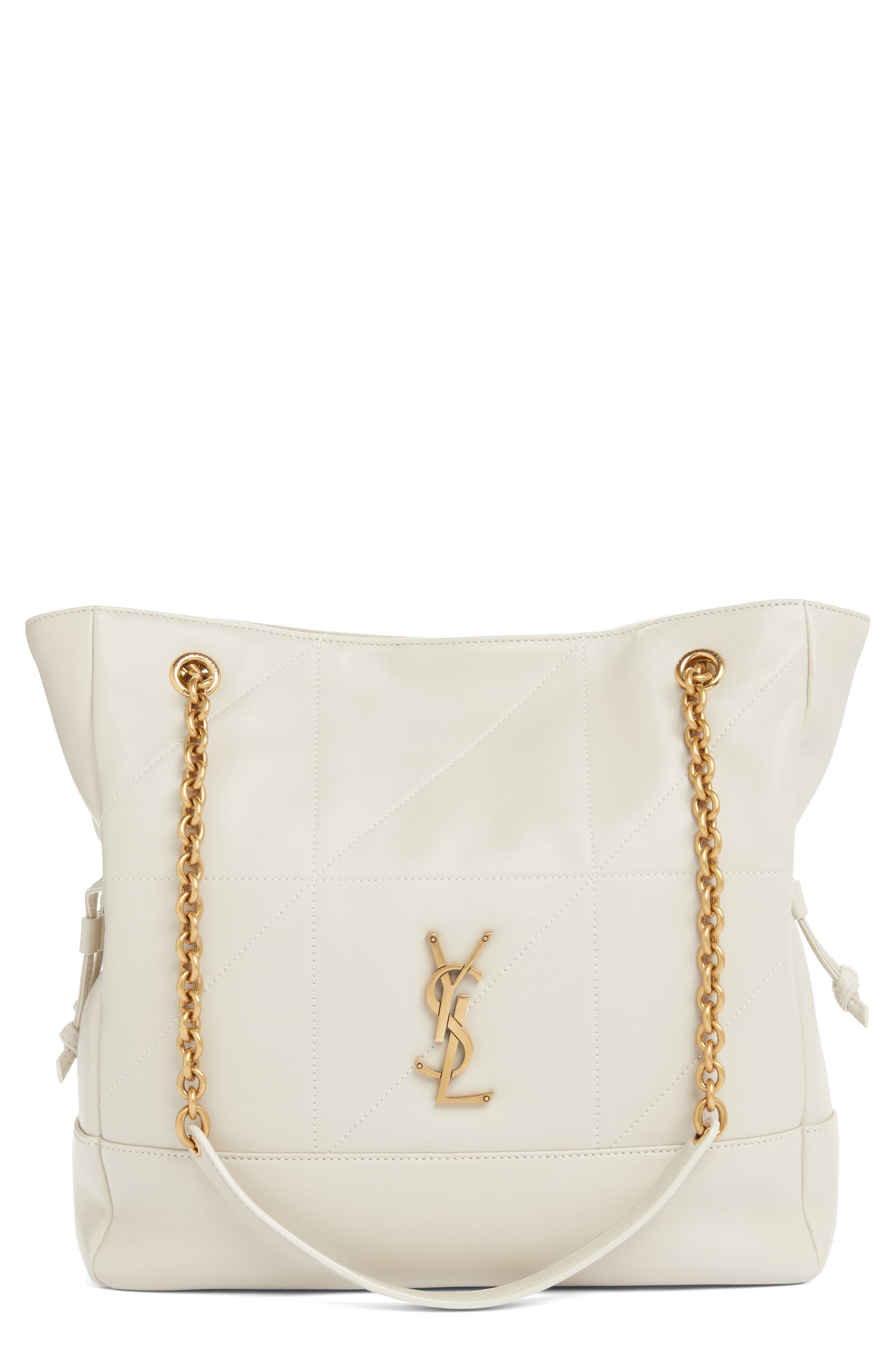 Saint Laurent Medium Jamie 4.3 Patchwork Leather Shoulder Bag, Main, color, Blanc Vintage
