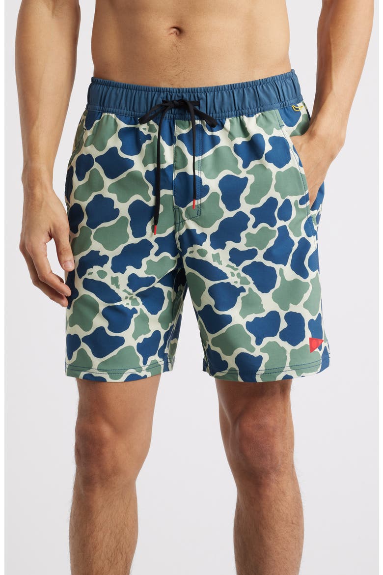 Standard Issue Water Repellent Swim Trunks, Main, color, BLUE CAMO