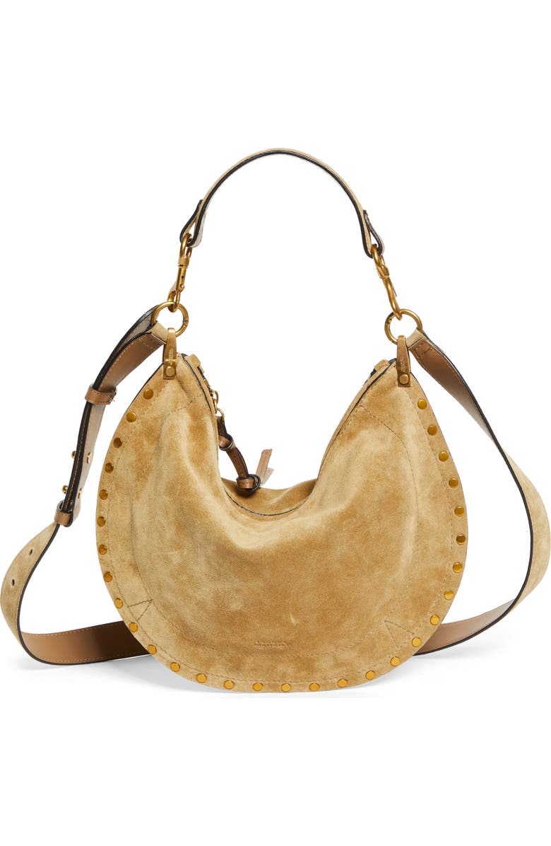 Isabel Marant Oskan Soft Zipped Shoulder Bag, Main, color, Taupe