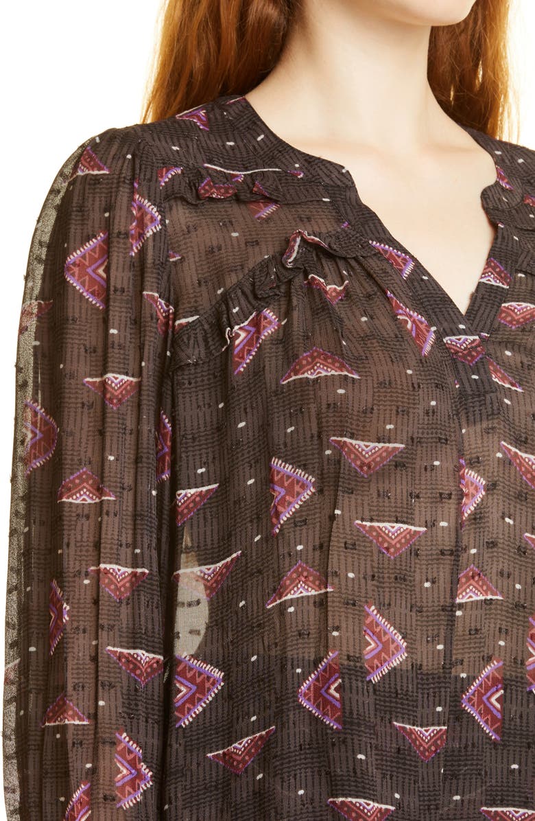 ba&sh Cathel Sheer Blouse, Alternate, color,