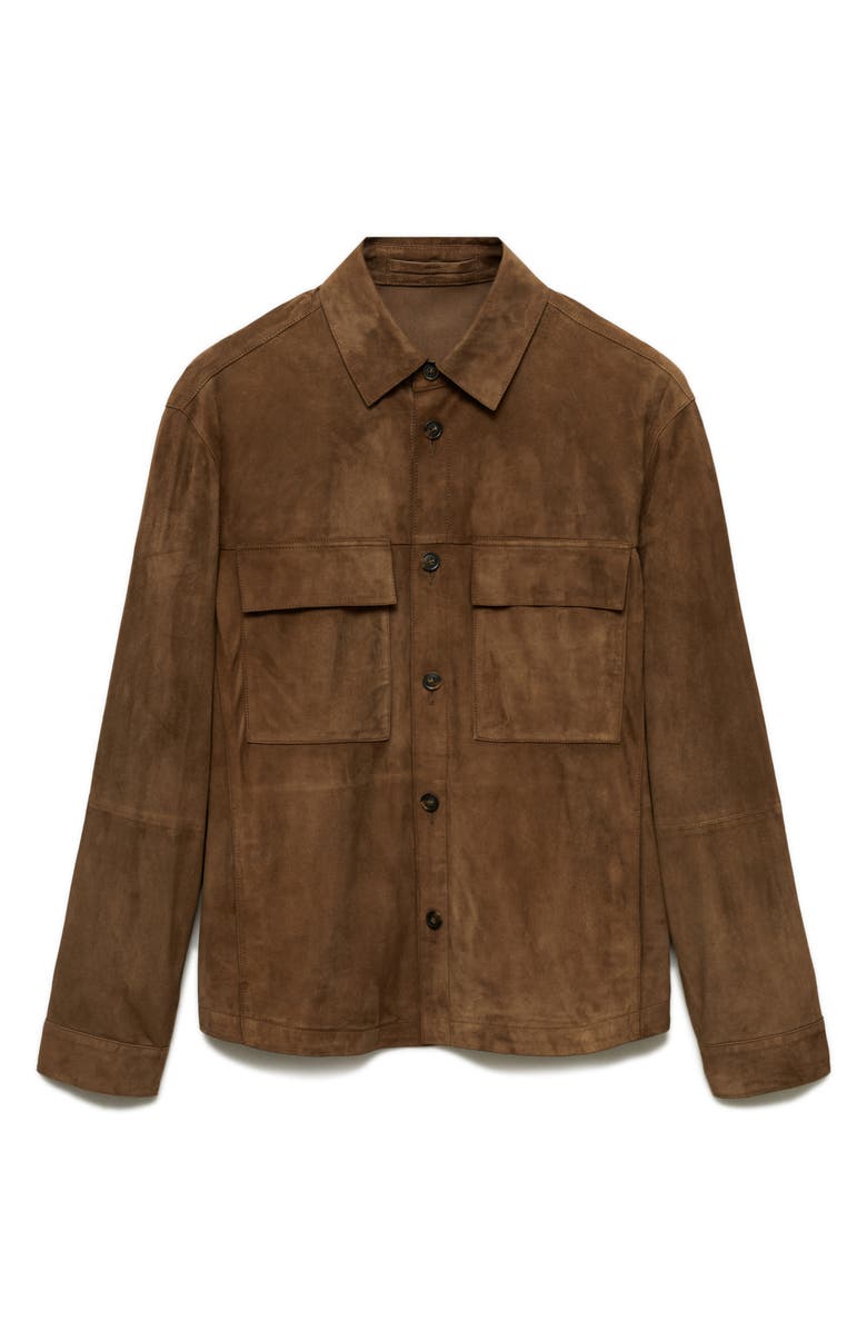 MANGO Suede Overshirt, Alternate, color, 