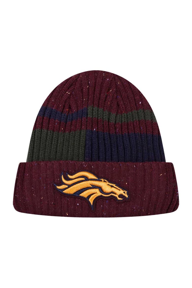 Men's Pro Standard Burgundy Denver Broncos Speckled Cuffed Knit Hat, Main, color, Burgundy