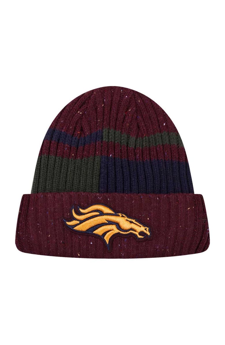 PRO STANDARD Men's Pro Standard Burgundy Denver Broncos Speckled Cuffed Knit Hat, Main, color, Burgundy