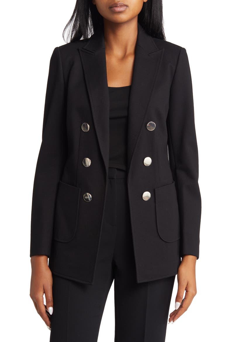 Faux Double Breasted Jacket, Main, color, ANNE BLACK