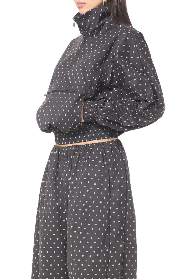 Dot Quarter Zip Pullover, Alternate, color, NOIR MICRO DOT