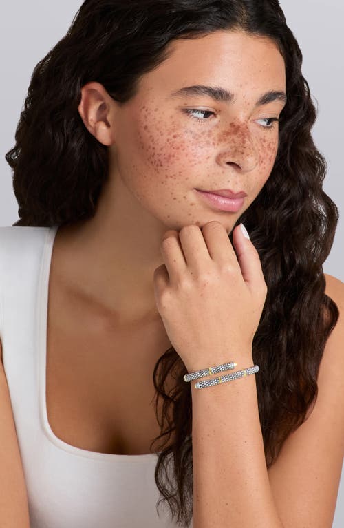Lagos 2-tone Caviar Versa Bypass Bracelet In Metallic