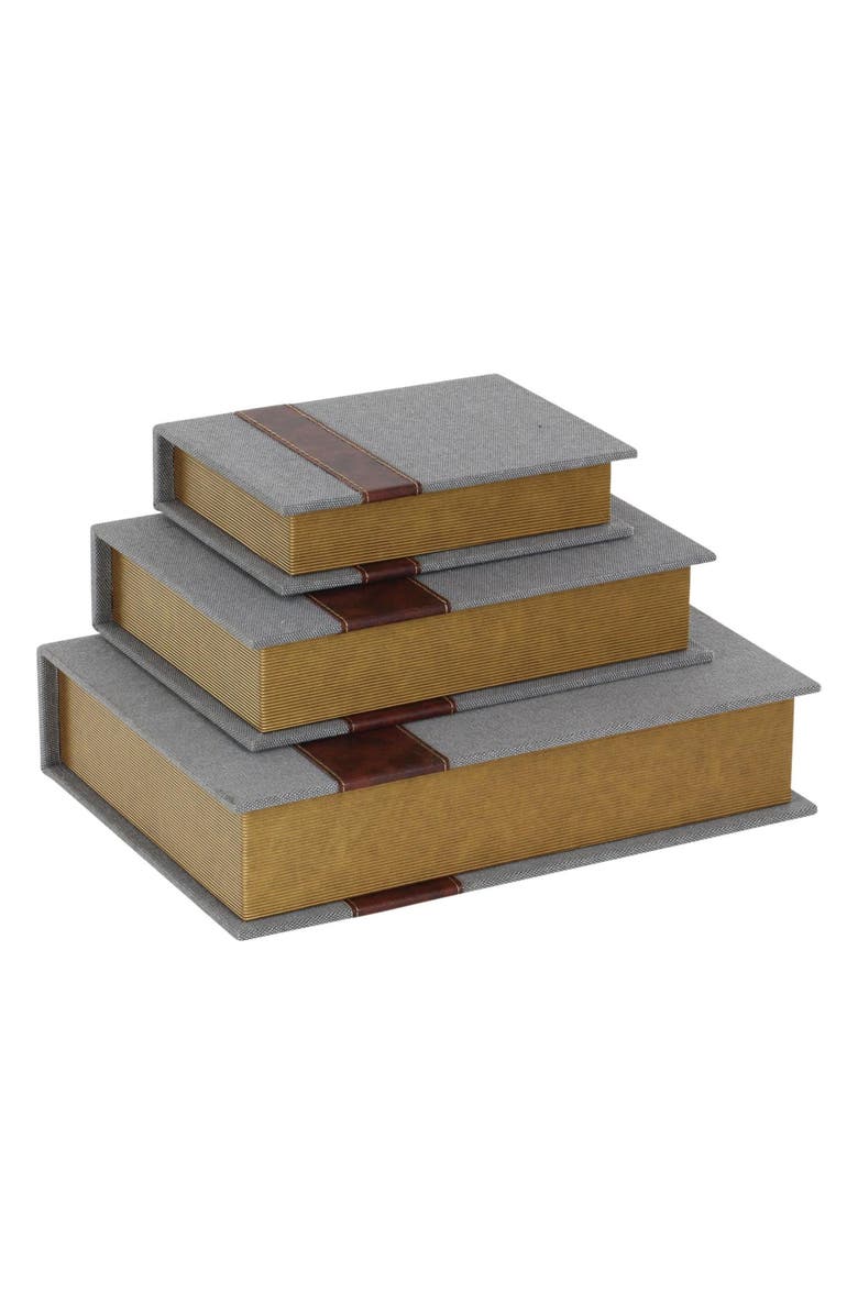 SONOMA SAGE HOME Set of 3 Faux Book Boxes, Alternate, color, Gray