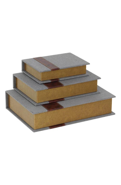 Sonoma Sage Home Set Of 3 Faux Book Boxes In Gray
