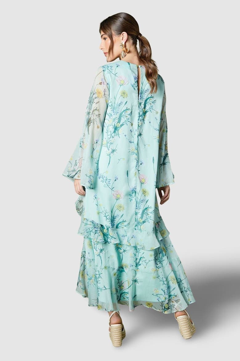 Volume Frill Maxi Dress, Alternate, color, Sage