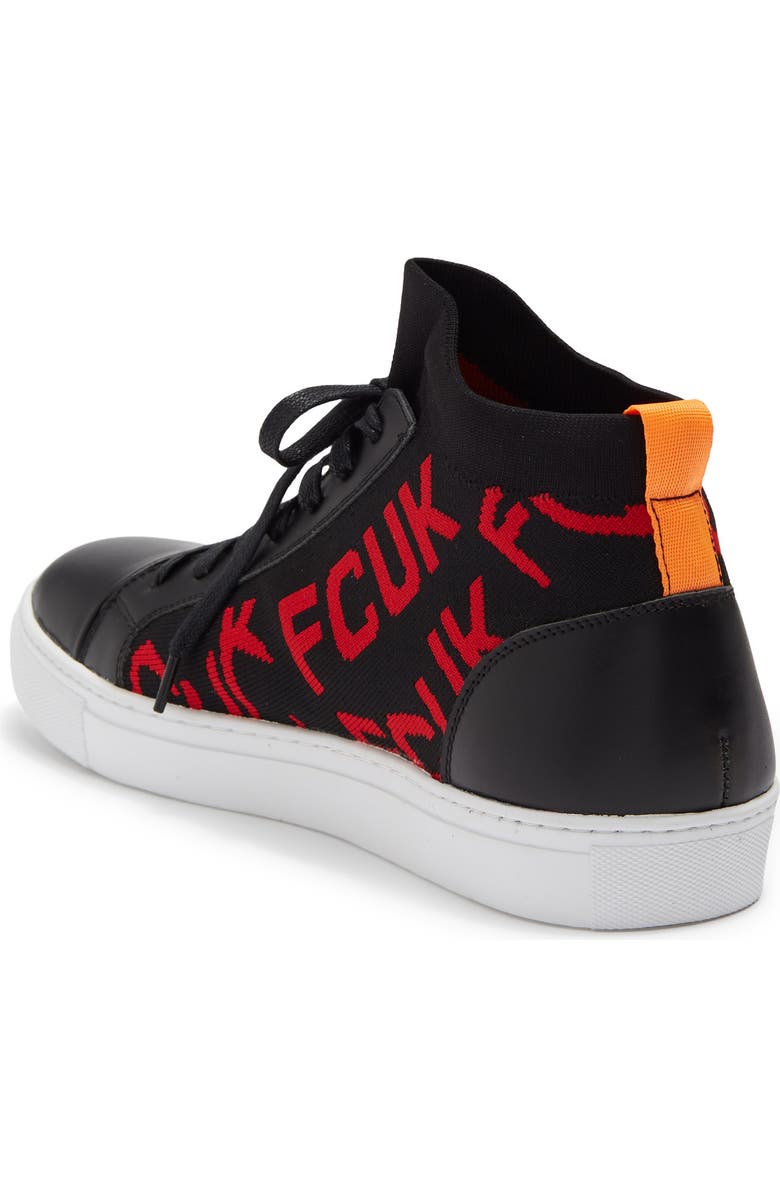 French Connection Kona Signature Leather Sock Sneaker, Alternate, color,