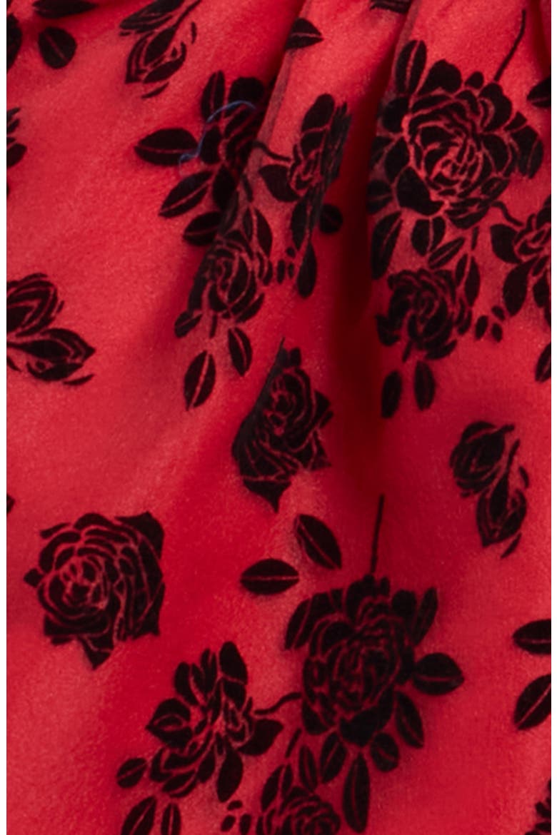 Molly Floral Peter Pan Collar Dress & Bloomers, Alternate, color, RED/ BLACK