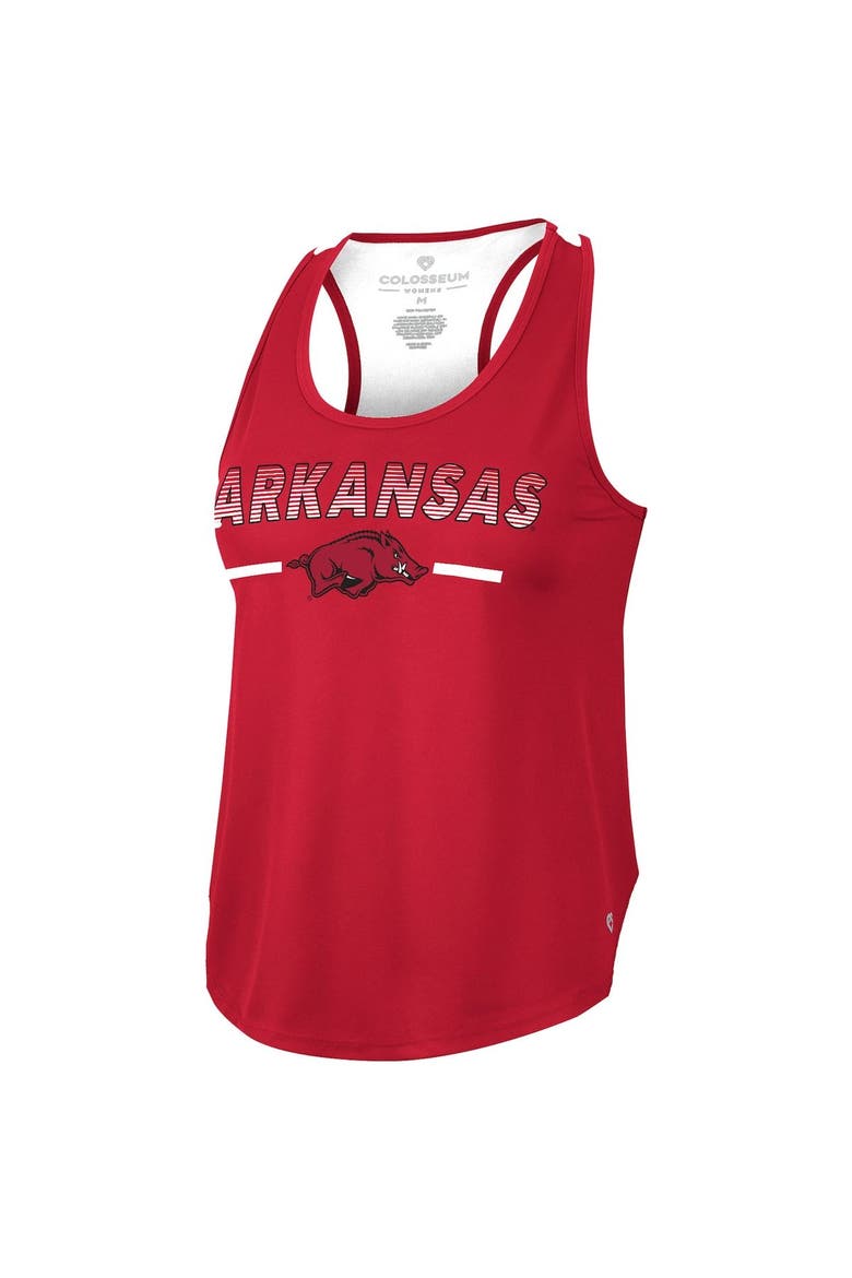 Women's Colosseum Cardinal Arkansas Razorbacks Sachs 2-Hit Scoop Neck Racerback Tank Top, Alternate, color, Cardinal