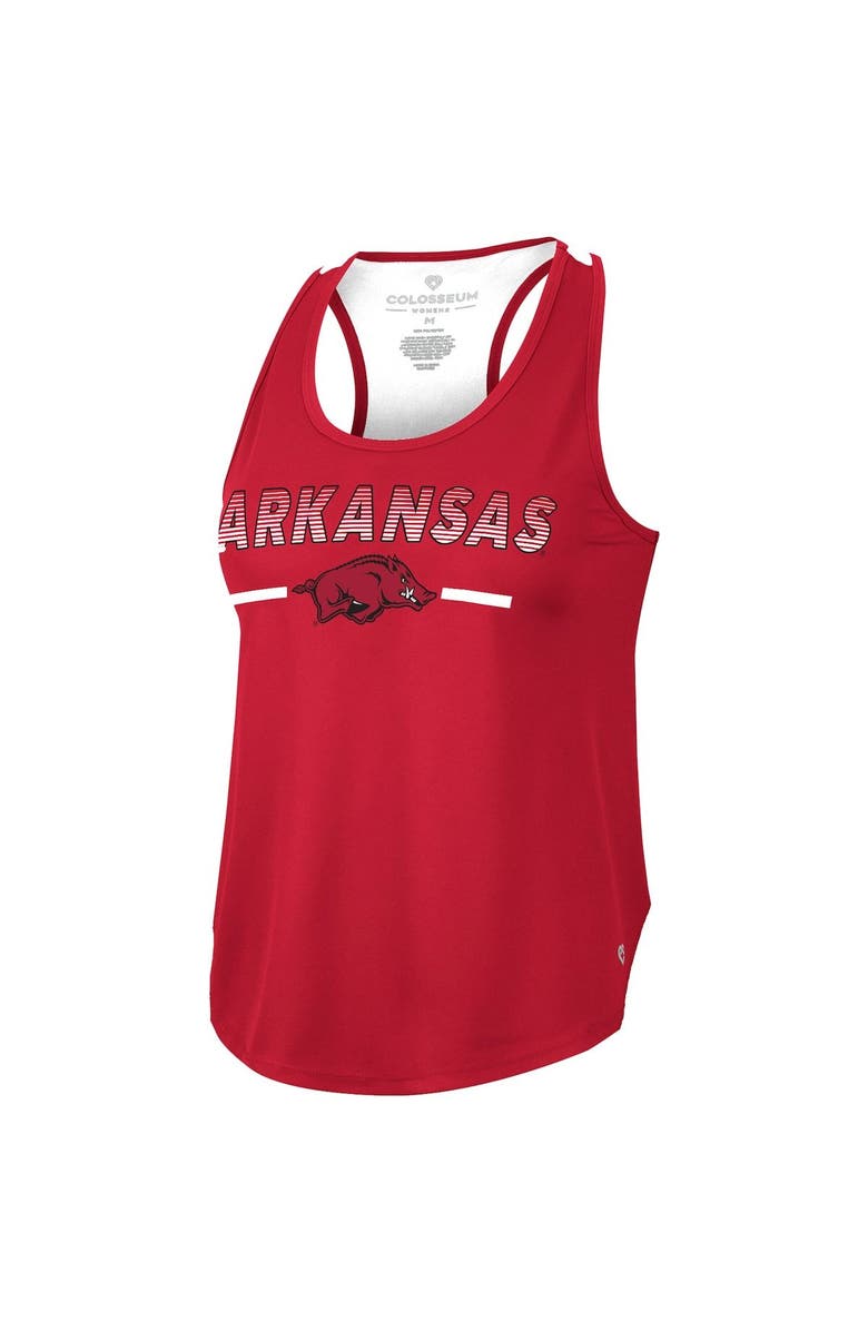 COLOSSEUM Women's Colosseum Cardinal Arkansas Razorbacks Sachs 2-Hit Scoop Neck Racerback Tank Top, Alternate, color,