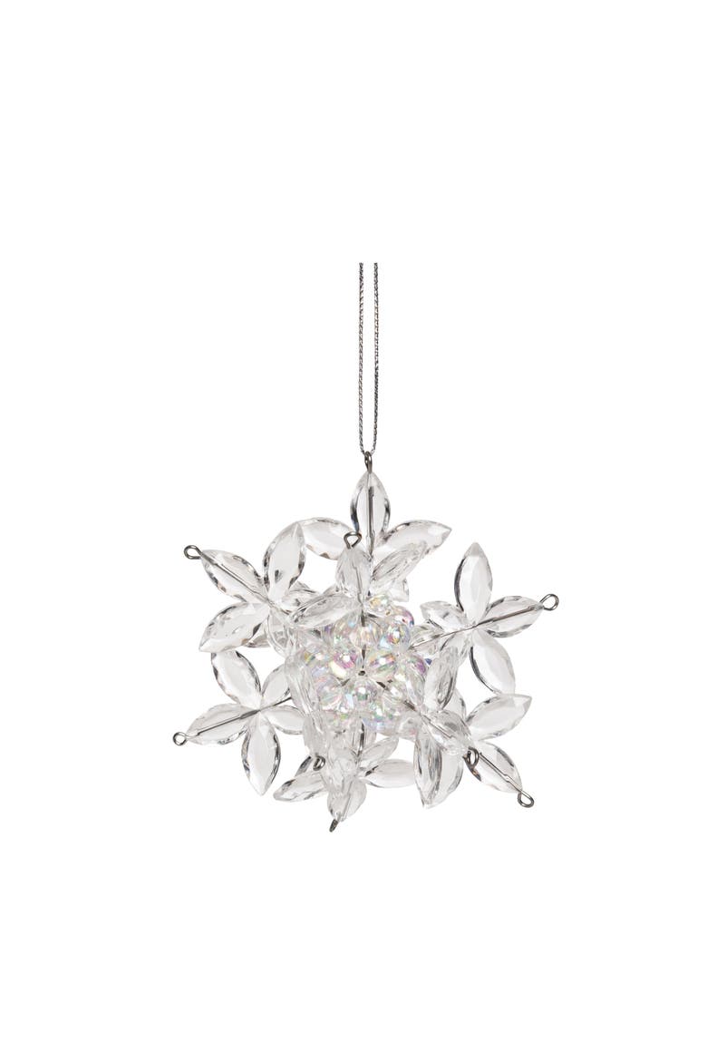 Snowflake Christmas Tree Ornament, Main, color, White