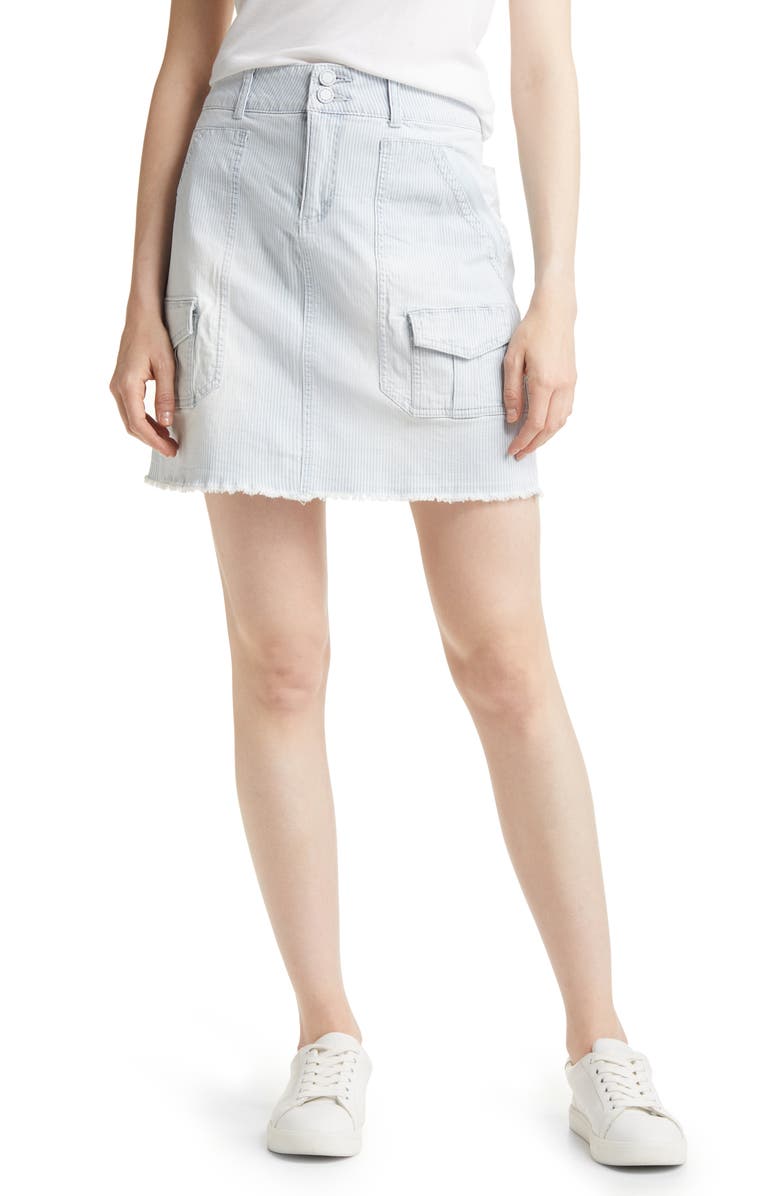 Wit & Wisdom 'Ab'Solution Stripe Patch Pocket Denim Skirt, Main, color, 